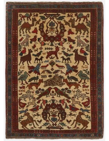 Hand made rug Kashghai Old Figural Persia cm.112x150