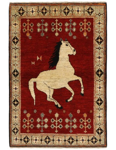 Hand made rug Kashghai Old Figural Persia cm.107x153