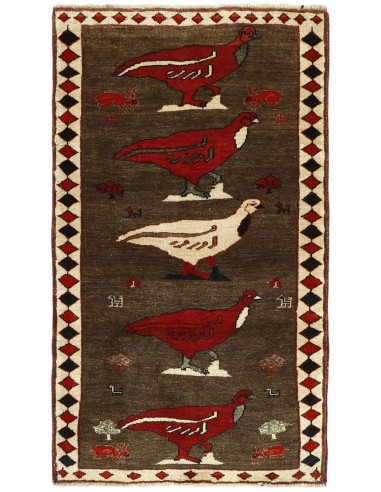 Hand made rug Kashghai Old Figural Persia cm.97x170