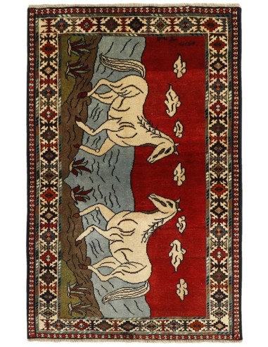 Hand made rug Kashghai Old Figural Persia cm.100x155