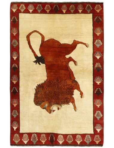 Hand made rug Kashghai Old Figural Persia cm.133x198