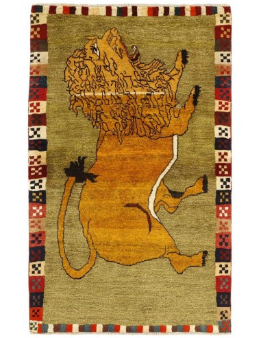 Hand made rug Kashghai Old Figural Persia cm.117x190