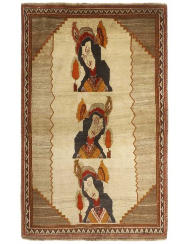 Hand made rug Kashghai Old Figural Persia cm.117x185