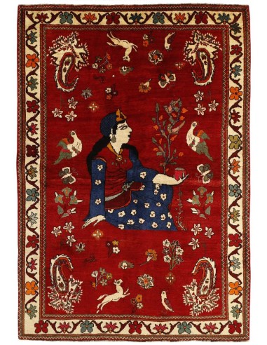 Hand made rug Kashghai Old Figural Persia cm.180x263