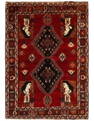 Hand made rug Kashghai Old Figural Persia cm.162x226