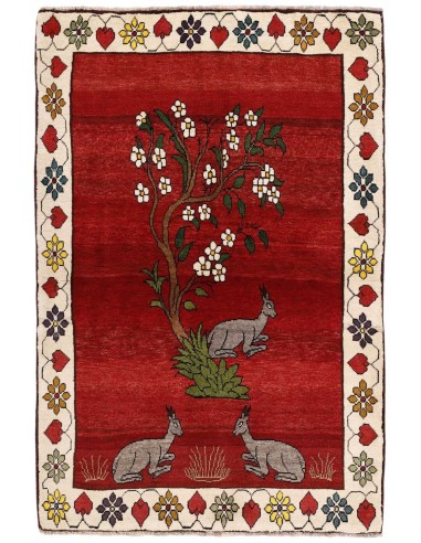 Hand made rug Kashghai Old Figural Persia cm.123x185
