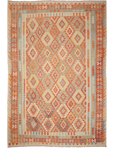 Kilim Pakistan marrone rosato e terra di siena 247x351