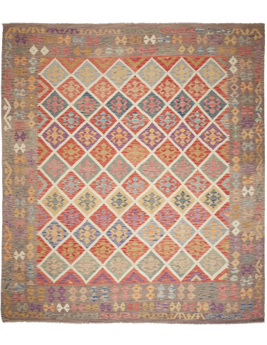 Kilim Pakistan marrone rosato e grano 270x301