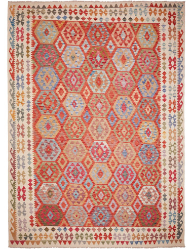 Kilim Pakistan marrone rosato e marrone 253x351