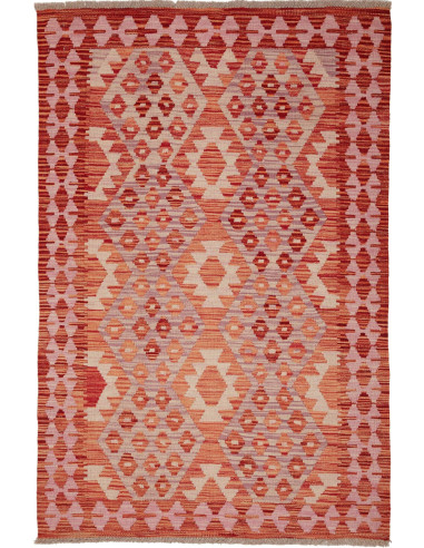 Kilim Pakistan marrone rosato e marrone rosato 103x154