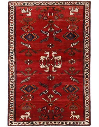 Hand made rug Kashghai Old Figural Persia cm.165x255