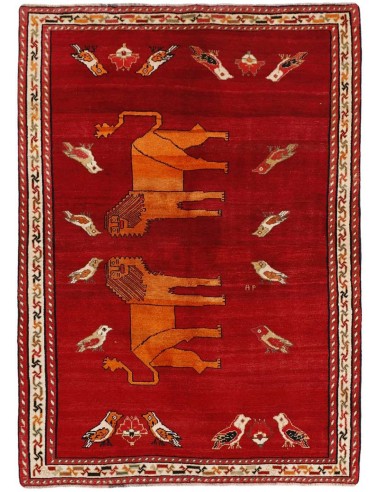 Hand made rug Kashghai Old Figural Persia cm.156x222