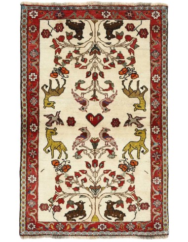 Hand made rug Kashghai Old Figural Persia cm.103x162