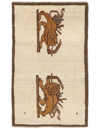 Hand made rug Kashghai Old Figural Persia cm.86x139