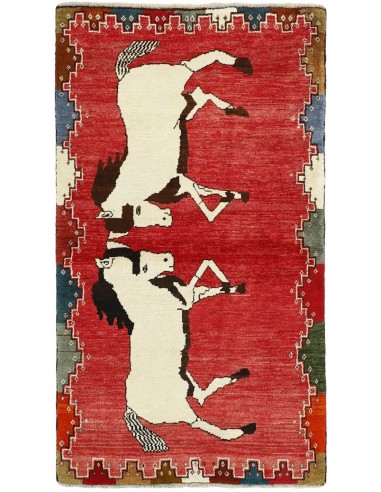 Hand made rug Kashghai Old Figural Persia cm.105x187