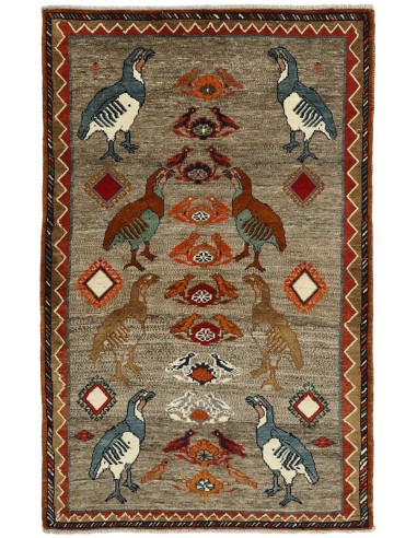 Hand made rug Kashghai Old Figural Persia cm.117x190