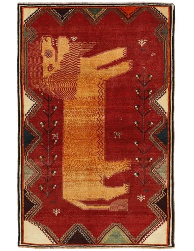 Hand made rug Kashghai Old Figural Persia cm.121x193