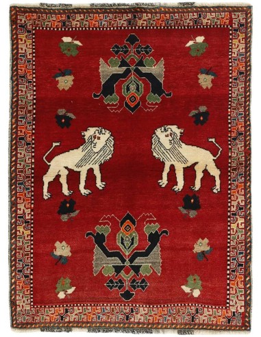 Hand made rug Kashghai Old Figural Persia cm.117x158