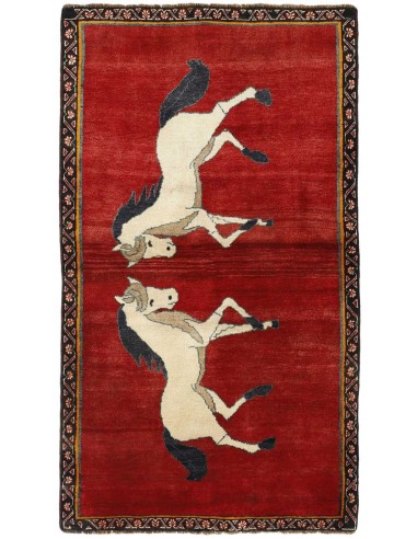 Hand made rug Kashghai Old Figural Persia cm.106x187