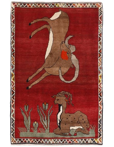 Hand made rug Kashghai Old Figural Persia cm.108x168