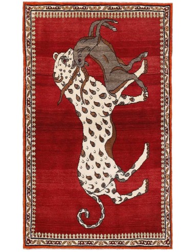 Hand made rug Kashghai Old Figural Persia cm.112x168