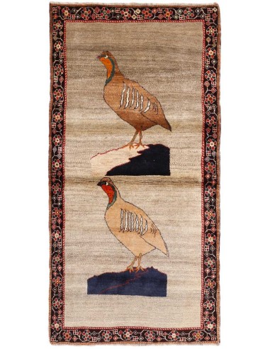 Hand made rug Kashghai Old Figural Persia cm.102x212