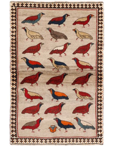 Hand made rug Kashghai Old Figural Persia cm.118x184