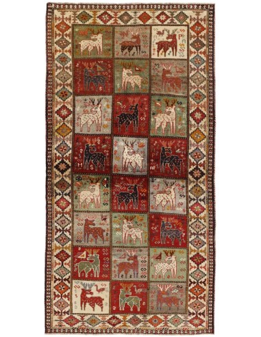 Hand made rug Kashghai Old Figural Persia cm.108x214