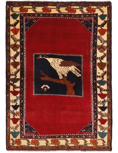 Hand made rug Kashghai Old Figural Persia cm.138x202