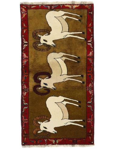 Hand made rug Kashghai Old Figural Persia cm.70x142