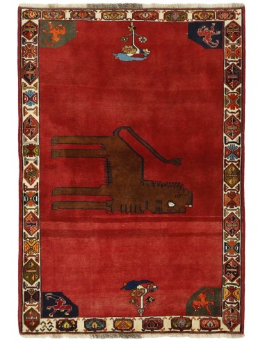 Hand made rug Kashghai Old Figural Persia cm.129x189