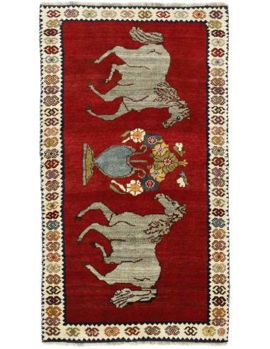 Hand made rug Kashghai Old Figural Persia cm.94x173