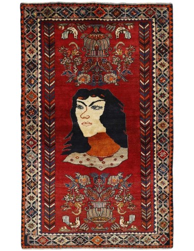 Hand made rug Kashghai Old Figural Persia cm.128x207