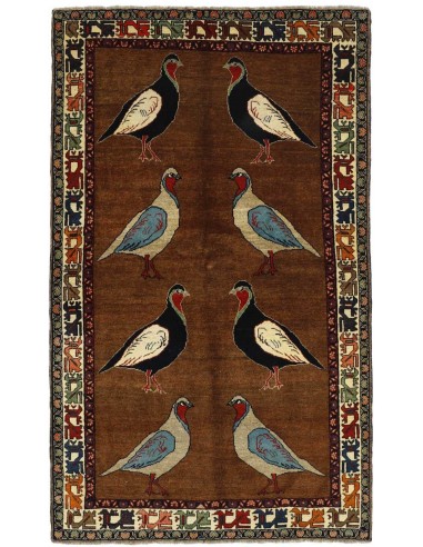 Hand made rug Kashghai Old Figural Persia cm.150x248