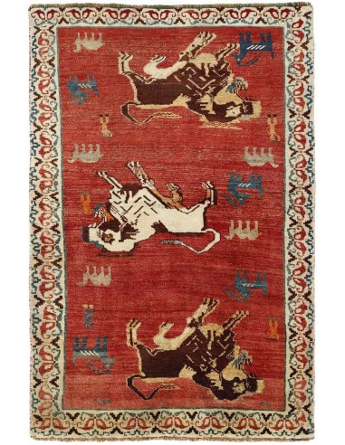 Hand made rug Kashghai Old Figural Persia cm.120x190