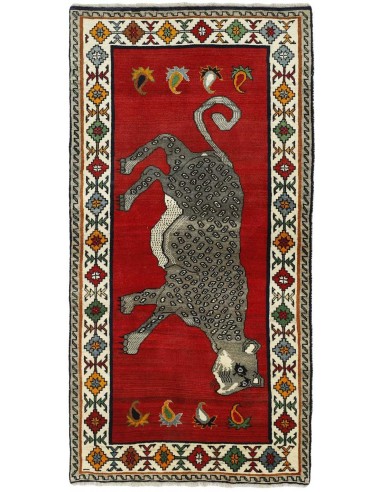 Hand made rug Kashghai Old Figural Persia cm.109x213