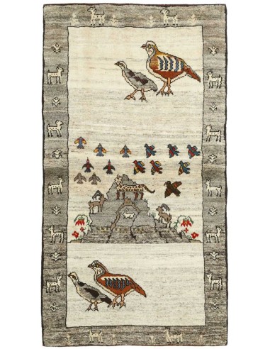 Hand made rug Kashghai Old Figural Persia cm.104x186