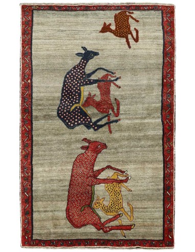 Hand made rug Kashghai Old Figural Persia cm.114x192
