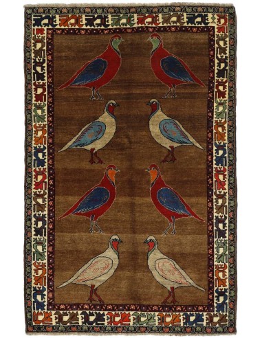 Hand made rug Kashghai Old Figural Persia cm.152x238