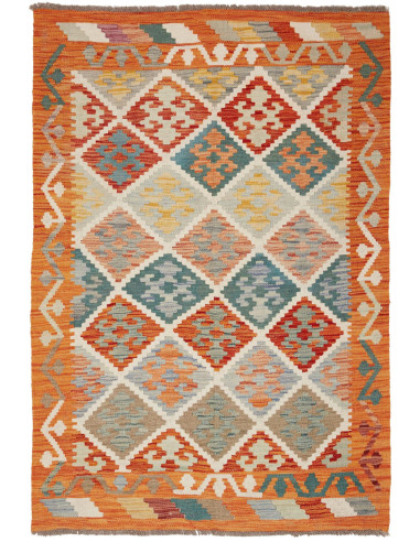 Kilim Pakistan marrone rosato e abbronzatura 102x149