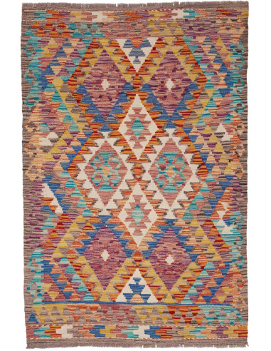 Kilim Pakistan marrone rosato e marrone rosato 98x146