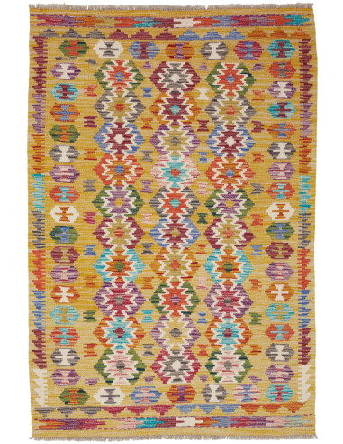 Kilim Pakistan kaki scuro e grigio ardesia scuro 99x147