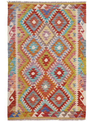 Kilim Pakistan marrone rosato e grigio scuro 99x152