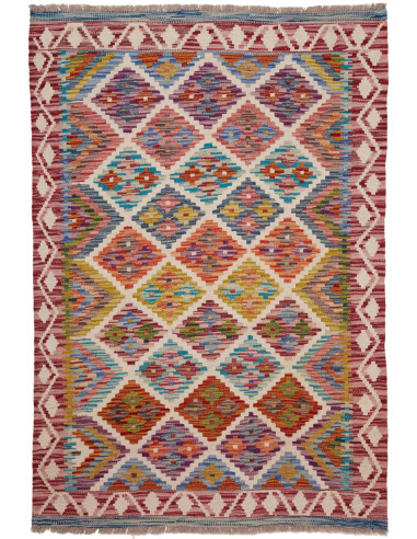 Kilim Pakistan marrone rosato e terra di siena 103x149