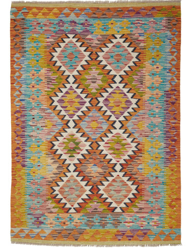 Kilim Pakistan marrone rosato e marrone rosato 104x150