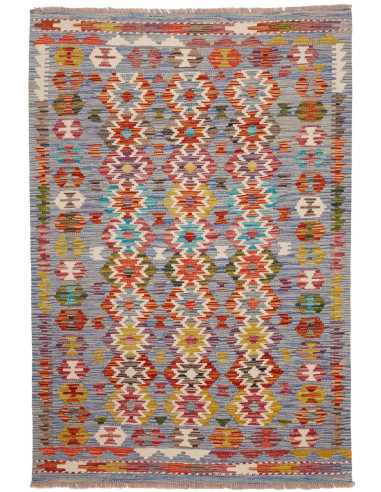 Kilim Pakistan marrone rosato e grigio chiaro 103x154