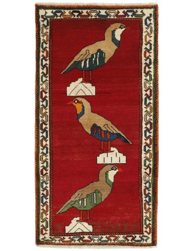 Hand made rug Kashghai Old Figural Persia cm.77x147