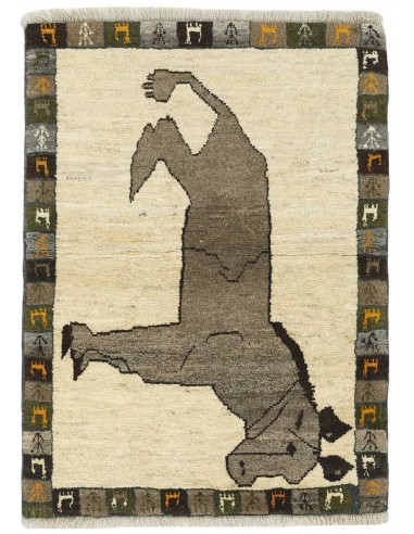 Hand made rug Kashghai Old Figural Persia cm.88x124