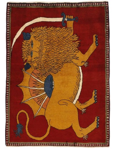 Hand made rug Kashghai Old Figural Persia cm.103x142