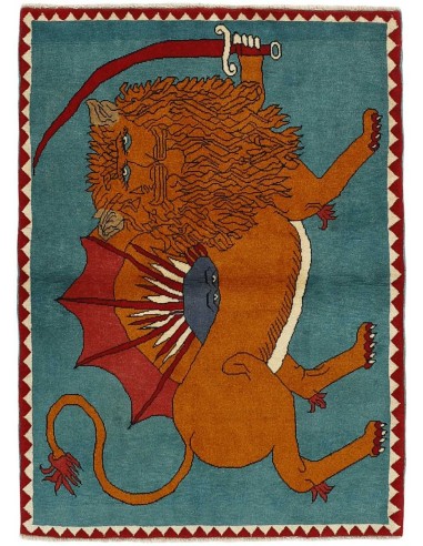 Hand made rug Kashghai Old Figural Persia cm.104x145